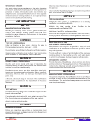 Form DAS-115 Application for Fire-Safe Certification of Cigarette Manufacturer - Pennsylvania, Page 4