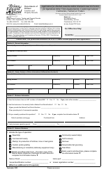 Application for Marked Gasoline and/or Marked Diesel Oil Permit for Operations Other Than Aquaculturists, Custom Agricultural Contractors, Farmers or Fishers - Prince Edward Island, Canada