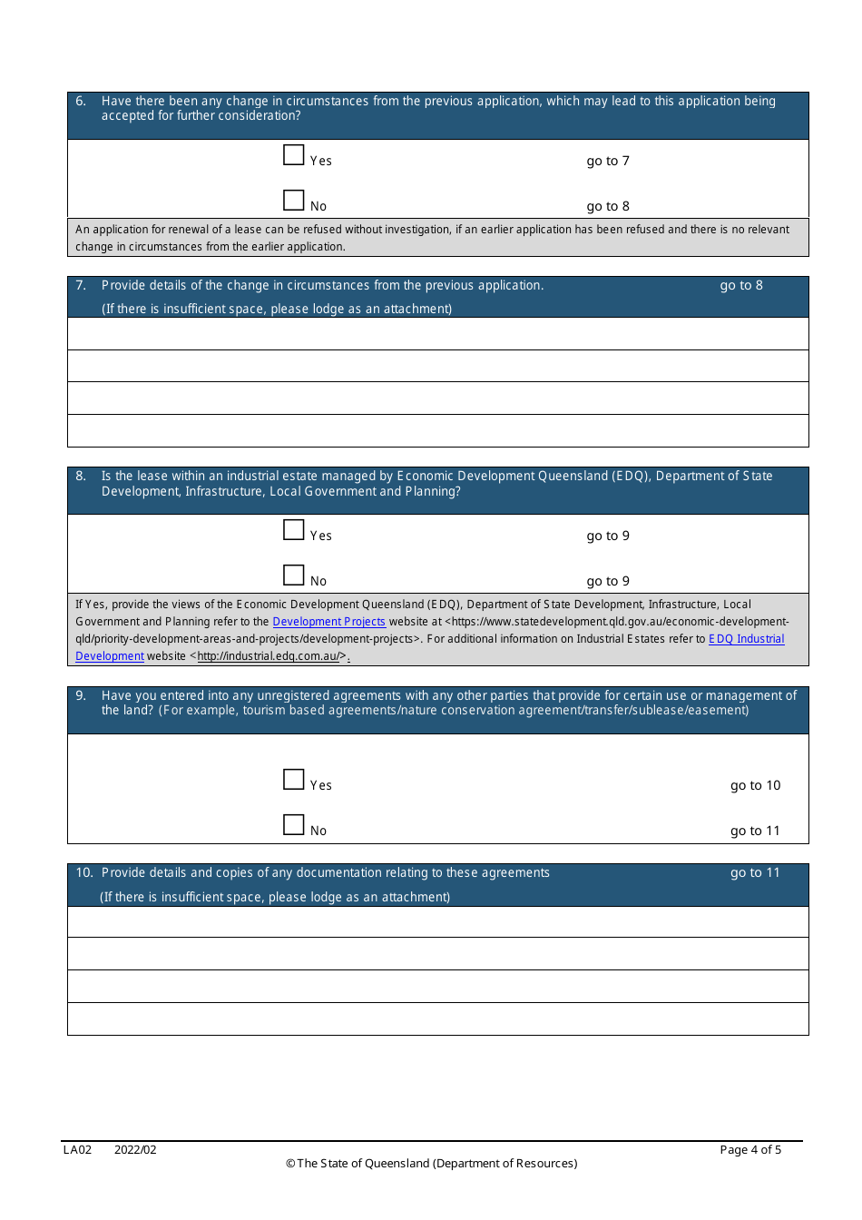 Form LA02 Part B Fill Out, Sign Online and Download Printable PDF, Queensland Australia