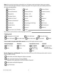 Form SS-3191 Application for Free Library Services: Individuals - Tennessee, Page 3