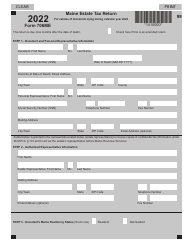 Document preview: Form 706ME Maine Estate Tax Return for Estates of Decedents Dying During Calendar Year 2022 - Maine
