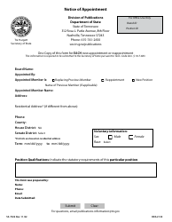 Document preview: Form SS-7022 Notice of Appointment - Tennessee