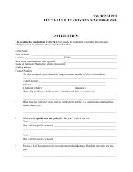 Festivals and Events Funding Application - Prince Edward Island, Canada, Page 3