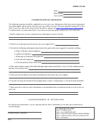 Document preview: Form MDHS-CSE-628 Custodial Parent Review Questionnaire - Mississippi