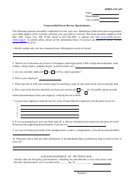 Form MDHS-CSE-629 Noncustodial Parent Review Questionnaire - Mississippi
