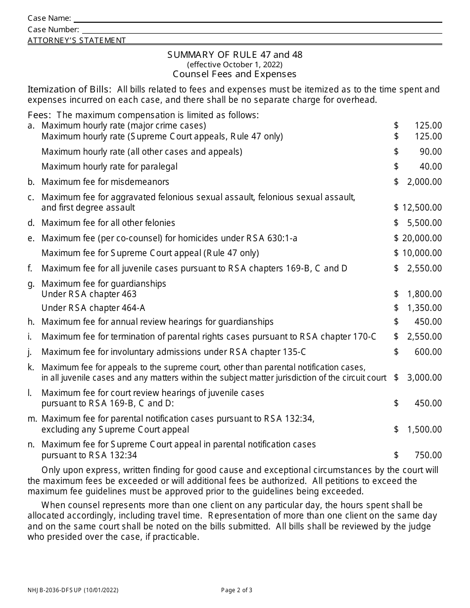 Form NHJB-2036-DFSUP Attorneys Statement - New Hampshire, Page 2