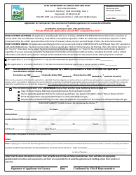 Document preview: Application for Commercial/Non-commercial Pesticide Applicators for License Recertification or Certification by Reciprocation With Another State - Utah