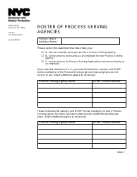Document preview: Roster of Process Serving Agencies - New York City