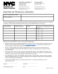 Roster of Process Servers - New York City