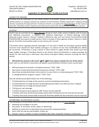 Application for Special Event/Facility Use Permit - Inyo County, California, Page 2