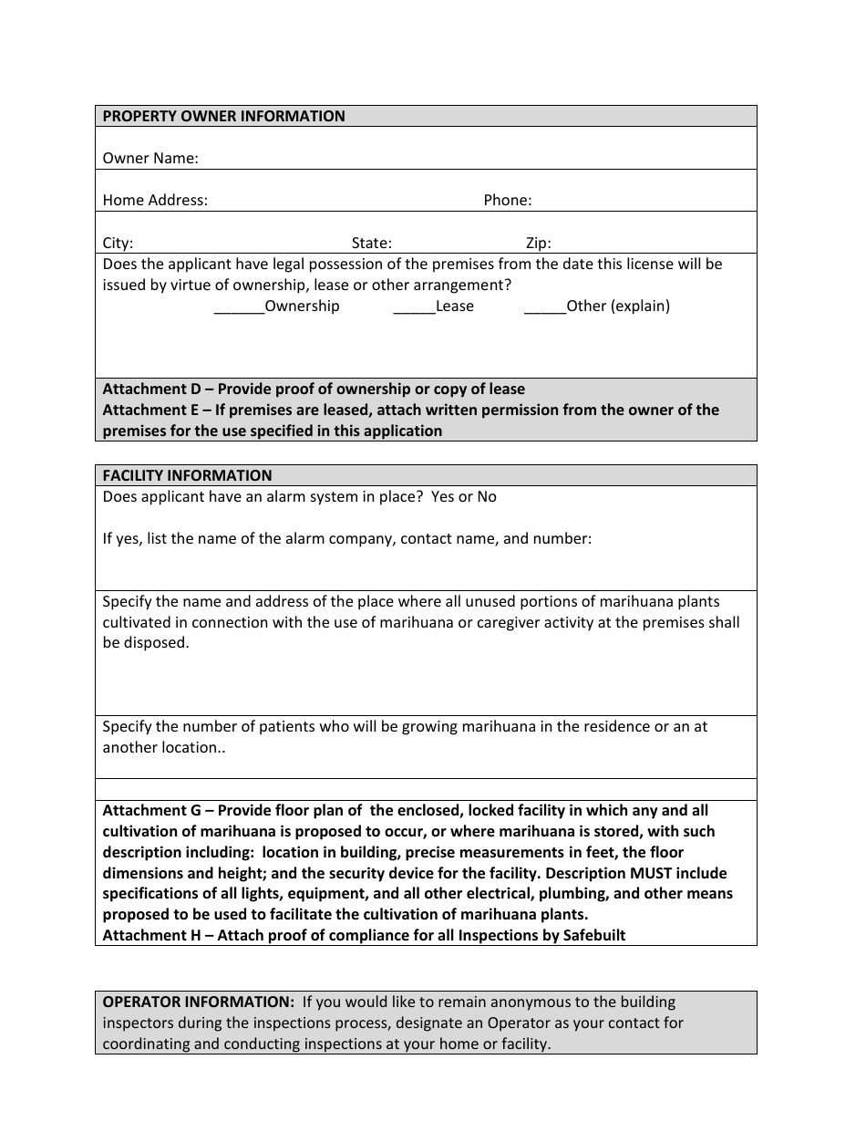 Medical Marihuana License Application for Growing by Patients - City of Muskegon, Michigan, Page 3