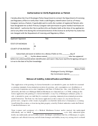 Medical Marihuana License Application for Growing by Patients - City of Muskegon, Michigan, Page 5