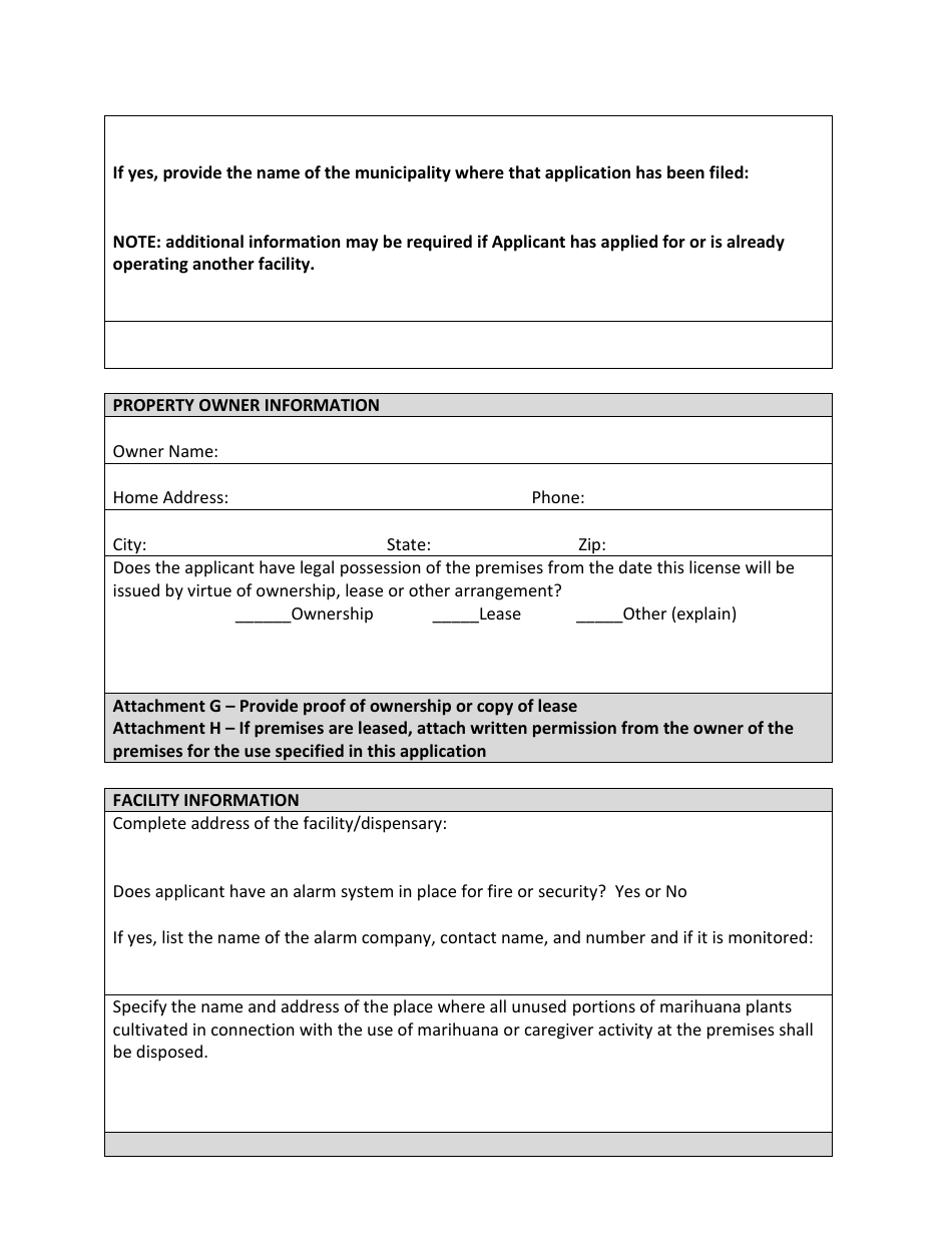 Medical Marihuana License Application for Facilities to Be Used by Primary Caregivers - City of Muskegon, Michigan, Page 5