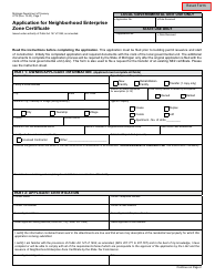 Form 4775 Application for Neighborhood Enterprise Zone Certificate - Michigan