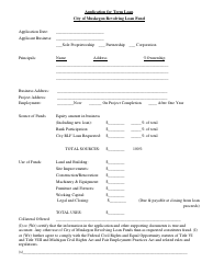 Document preview: Application for Term Loan - Revolving Loan Fund - City of Muskegon, Michigan