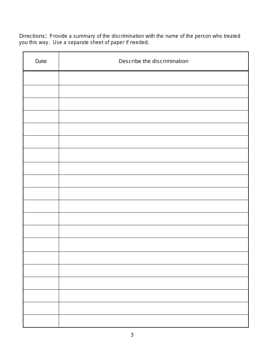 Pre-complaint Questionnaire - Employment - Hawaii, Page 5