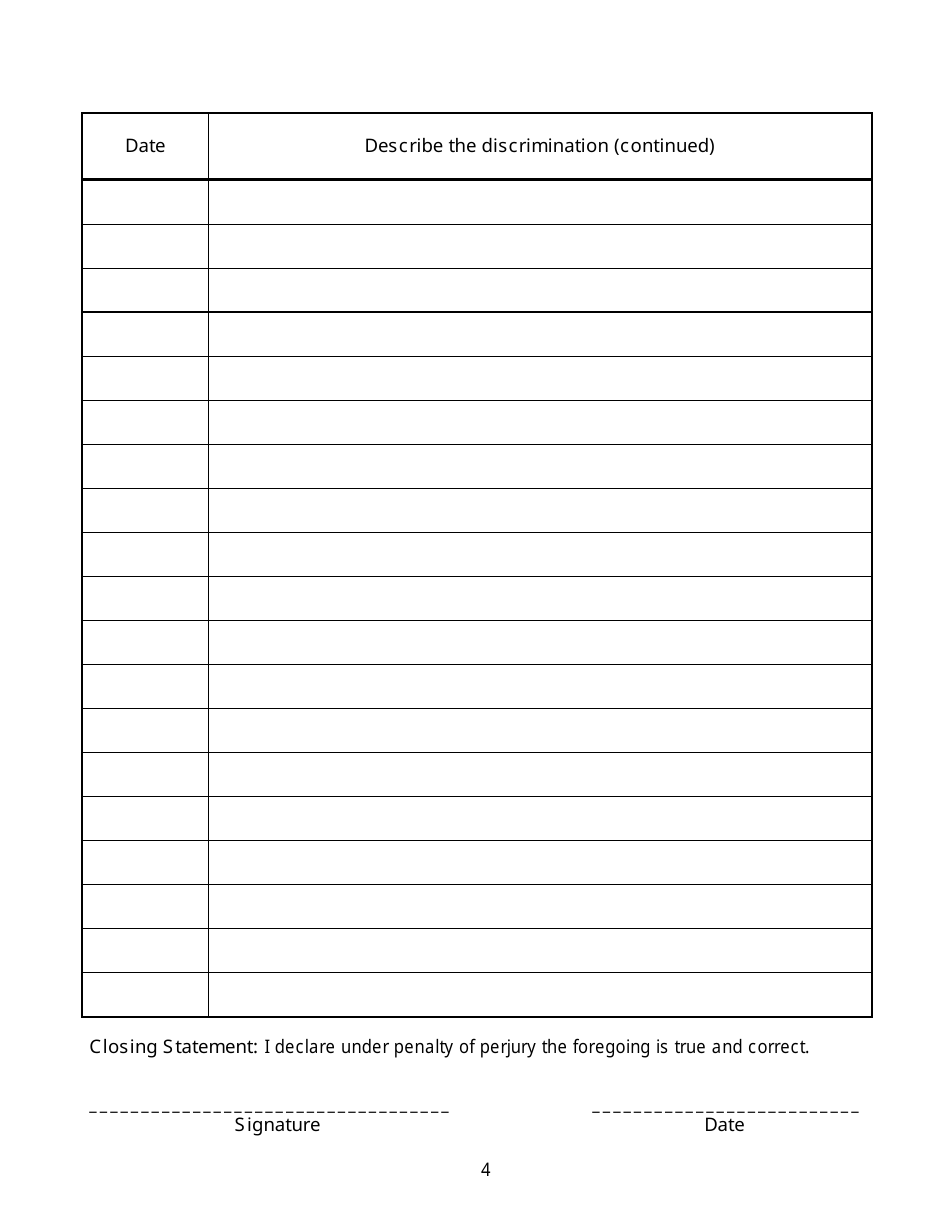 Pre-complaint Questionnaire - Employment - Hawaii, Page 6