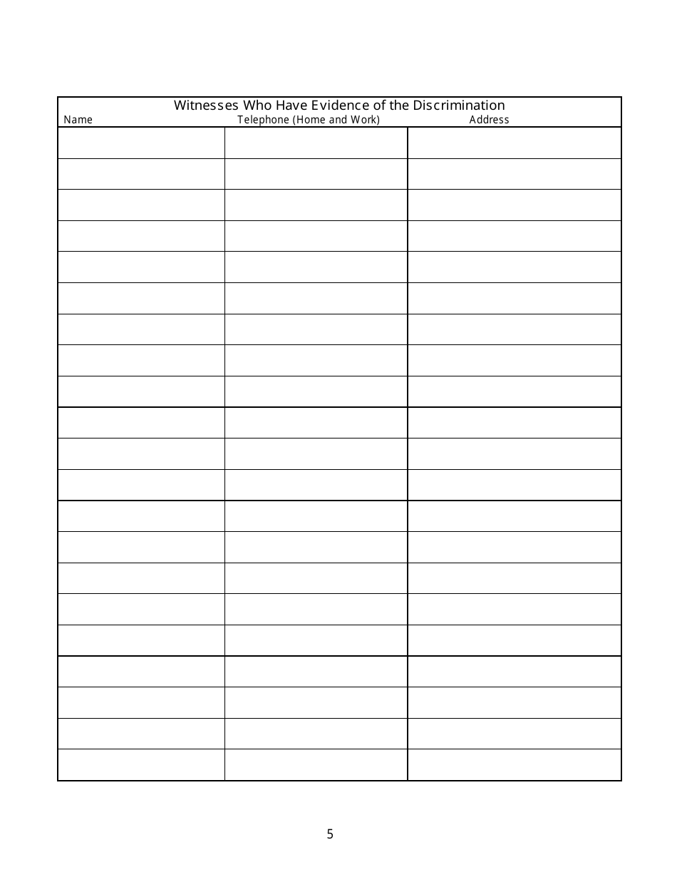 Pre-complaint Questionnaire - Employment - Hawaii, Page 7