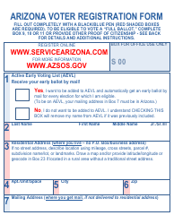 Document preview: Arizona Voter Registration Form - Large Print - Arizona