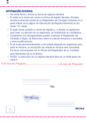 Formulario De Registro Electoral En Arizona - Large Print - Arizona (Spanish), Page 5