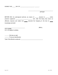 City Commission Vacancy Affidavit of Appointment - City of Miami, Florida, Page 3