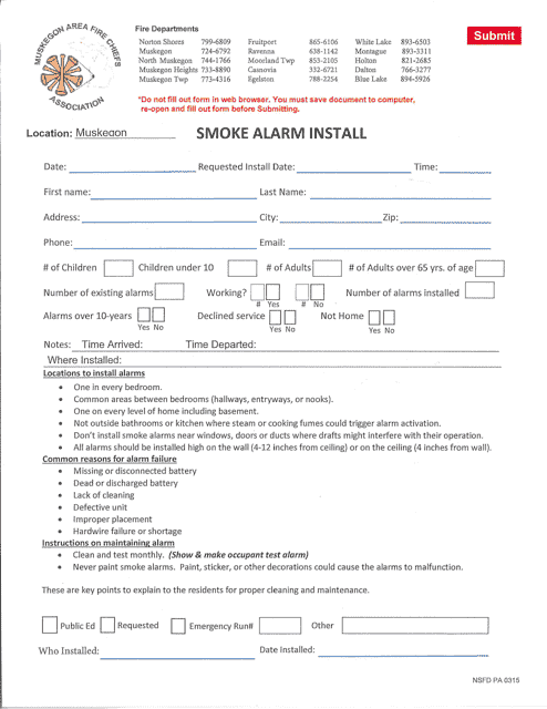 Form NSFD PA0315  Printable Pdf
