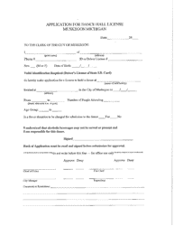 Document preview: Application for Dance Hall License - City of Muskegon, Michigan