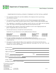 Document preview: Form SL-12 Conditions for the Installation of a Temporary Electric Tap in a Lamppost - New York City