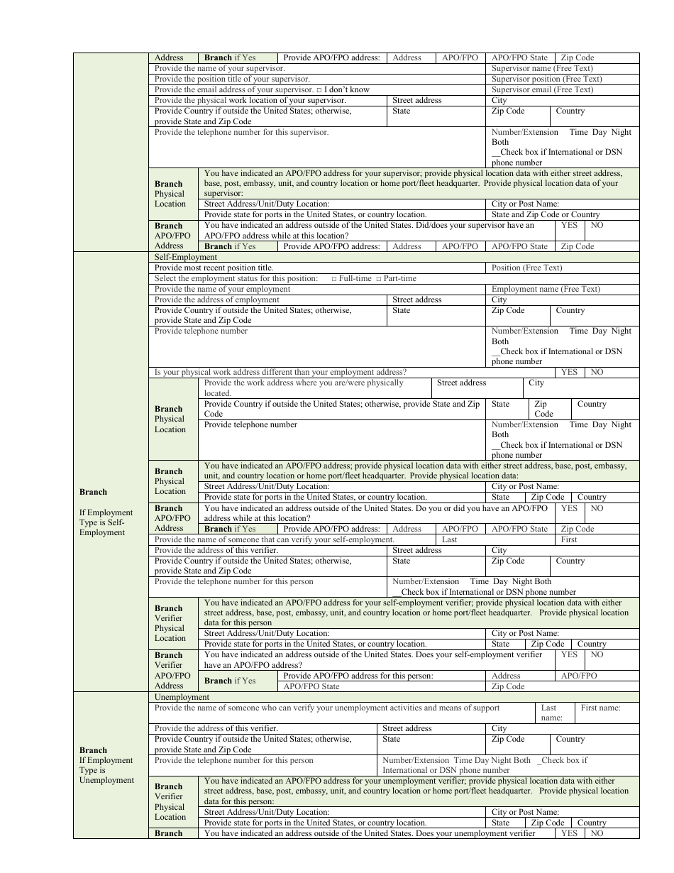 Form SF-85 Questionnaire for Non-sensitive Positions, Page 9