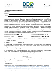 Document preview: DEO Form UCO-408 Voluntary Payroll Deduction Request - Florida