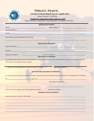 Willard G. Plentl Sr. Aviation Scholarship Program Application - Virginia, Page 2