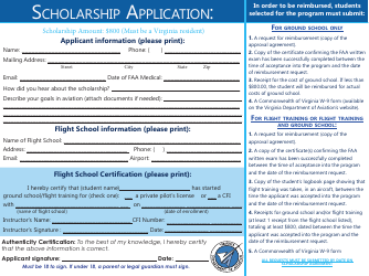 Chad Weaver Aviation Scholarship Program Application - Virginia, Page 2