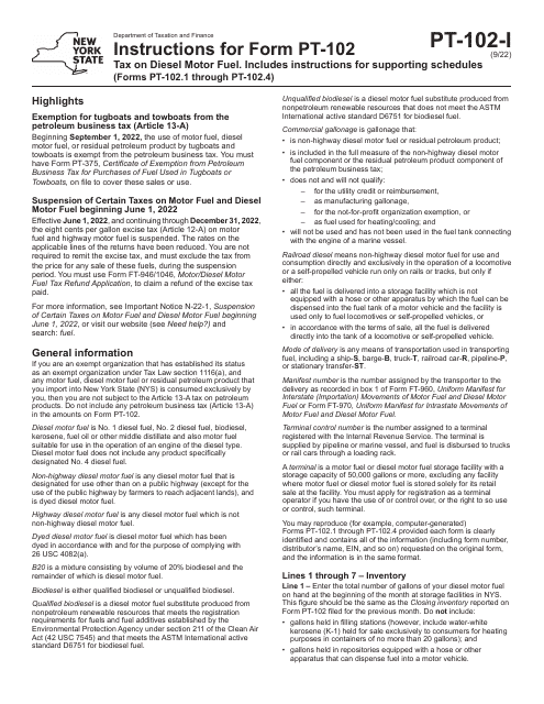 Form PT-102  Printable Pdf