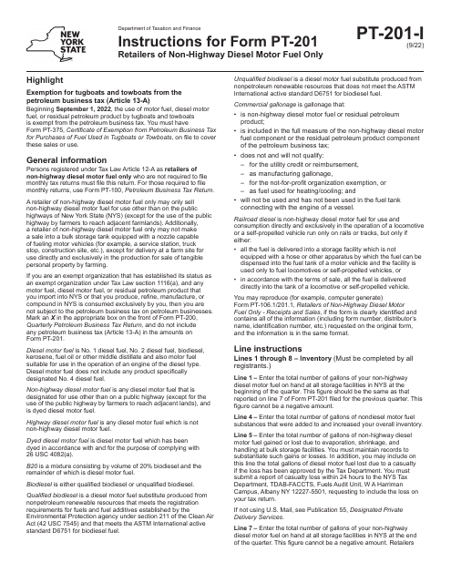 Form PT-201  Printable Pdf