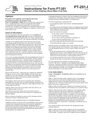 Instructions for Form PT-201 Retailers of Non-highway Diesel Motor Fuel Only - New York