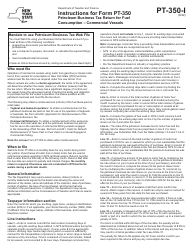 Instructions for Form PT-350 Petroleum Business Tax Return for Fuel Consumption - Commercial Vessels - New York