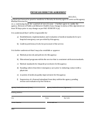 Document preview: Physician Director Agreement - Nevada
