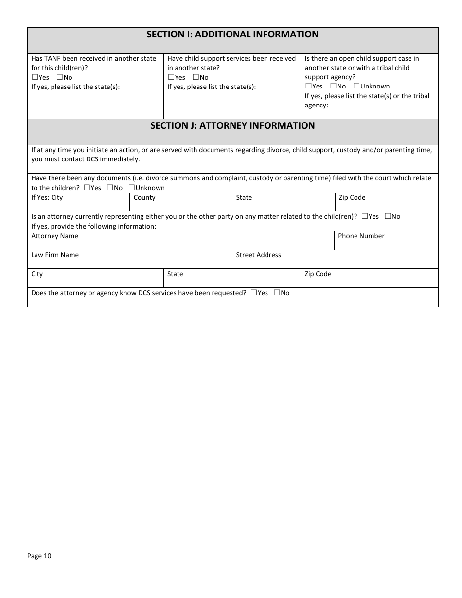 Form DSS-SE-408 Application for Child Support Services - South Dakota, Page 10