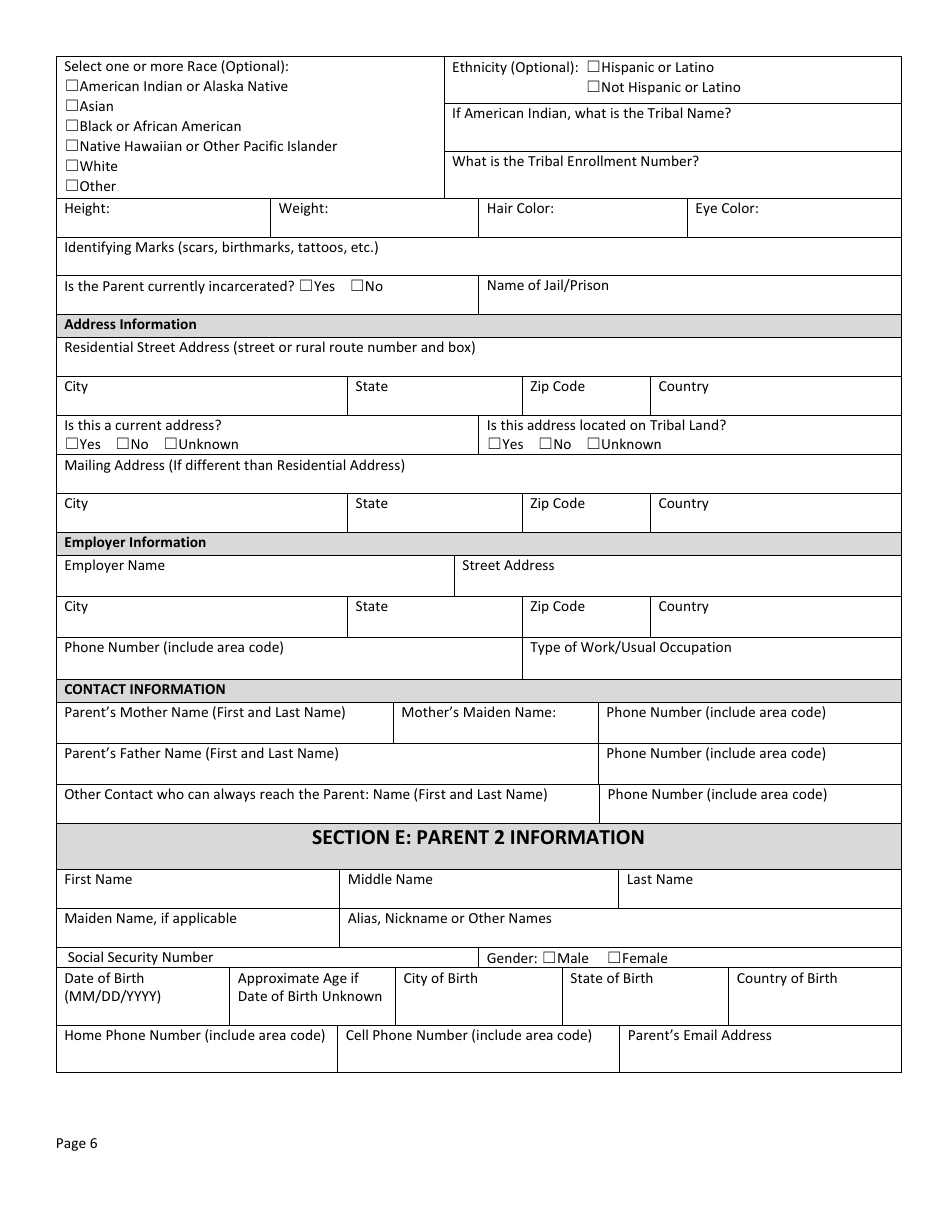 Form DSS-SE-408 Application for Child Support Services - South Dakota, Page 6