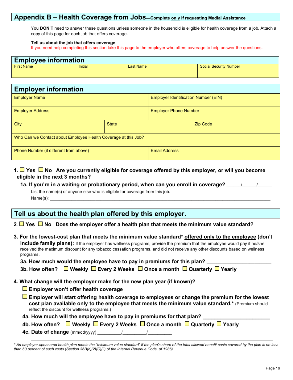 Form DSS-EA-301 Economic Assistance Application - South Dakota, Page 19