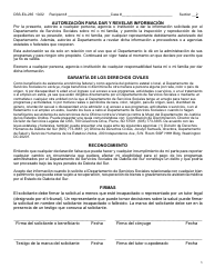 Formulario DSS-EA-265 Solicitud De Asistencia De Exencion De Atencion a Largo Plazo O Servicios Basados En La Comunidad En El Domicilio - South Dakota (Spanish), Page 3