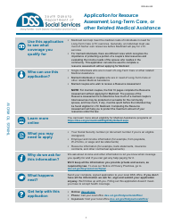 Form DSS-EA-240 Application for Resource Assessment, Long-Term Care, or Other Related Medical Assistance - South Dakota