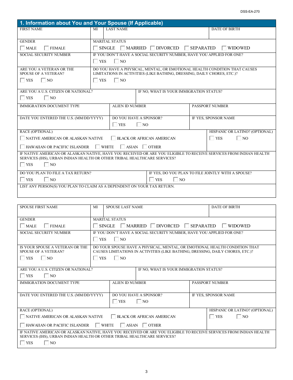 Form DSS-EA-270 Application for Medicare Savings Programs - South Dakota, Page 3