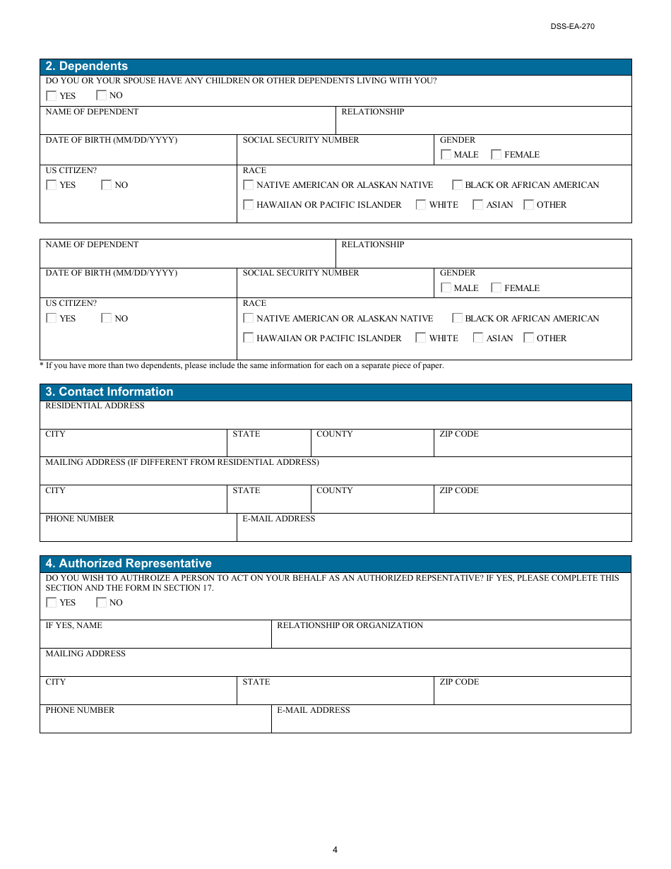 Form DSS-EA-270 Application for Medicare Savings Programs - South Dakota, Page 4