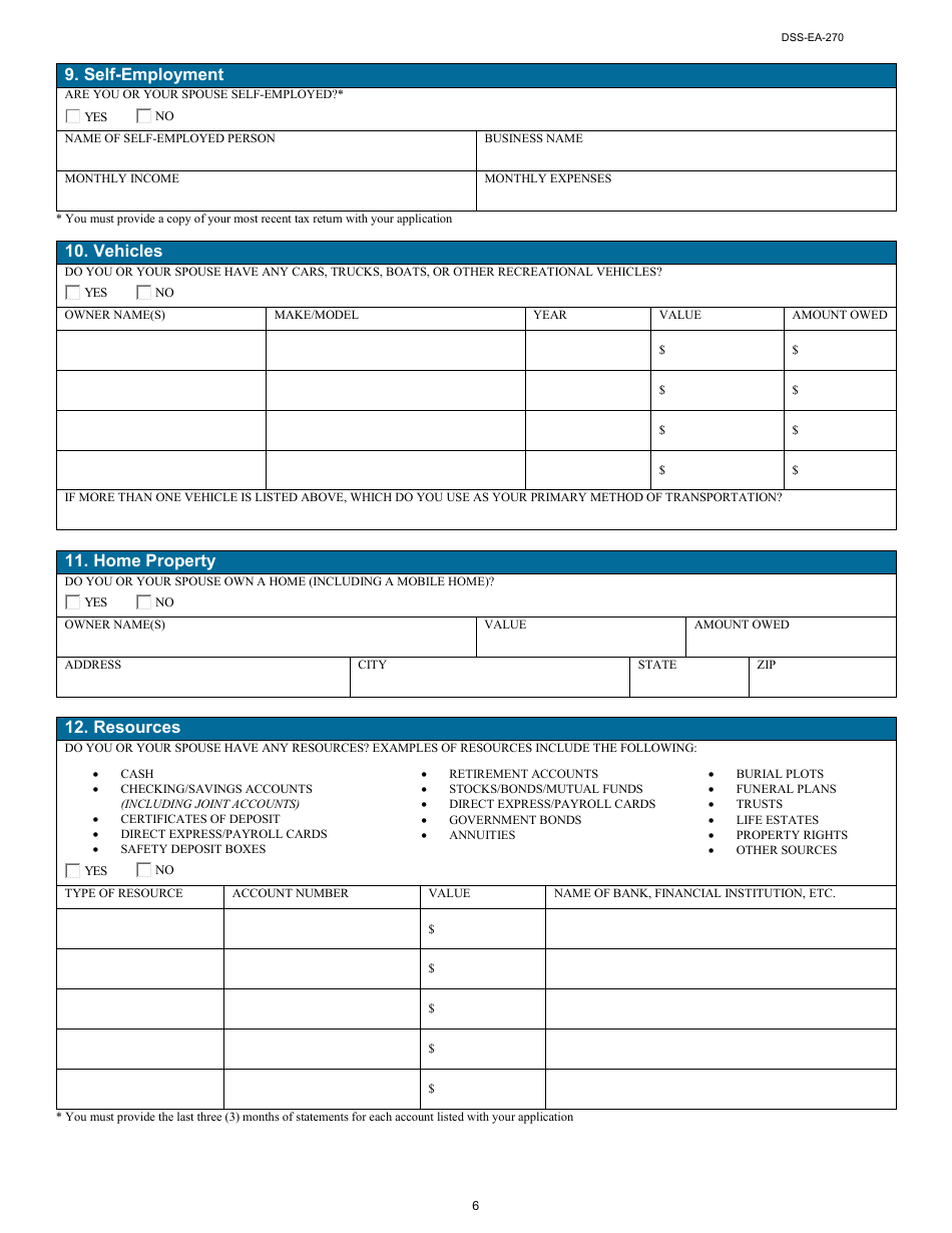 Form DSS-EA-270 Application for Medicare Savings Programs - South Dakota, Page 6