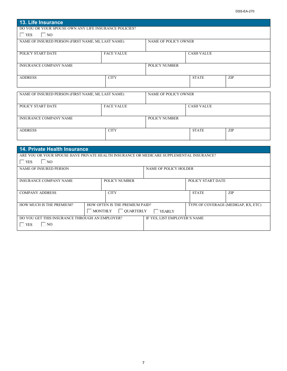 Form DSS-EA-270 Application for Medicare Savings Programs - South Dakota, Page 7