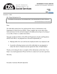 Document preview: Form DSS-EA-324 Wage Verification - South Dakota
