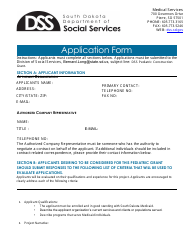Document preview: Grant Application Form - South Dakota