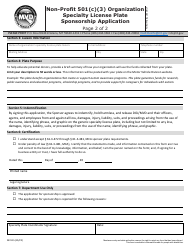 Form MV115 Non-profit 501(C)(3) Organization Specialty License Plate Sponsorship Application - Montana, Page 2