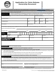 Document preview: Form MV204 Application for Claim Release Ownership Document - Montana